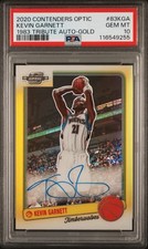 KEVIN GARNETT 1983 TRIBUTE ON CARD AUTO GOLD /10 T-WOLVES POP 1 OPTIC CONTENDERS