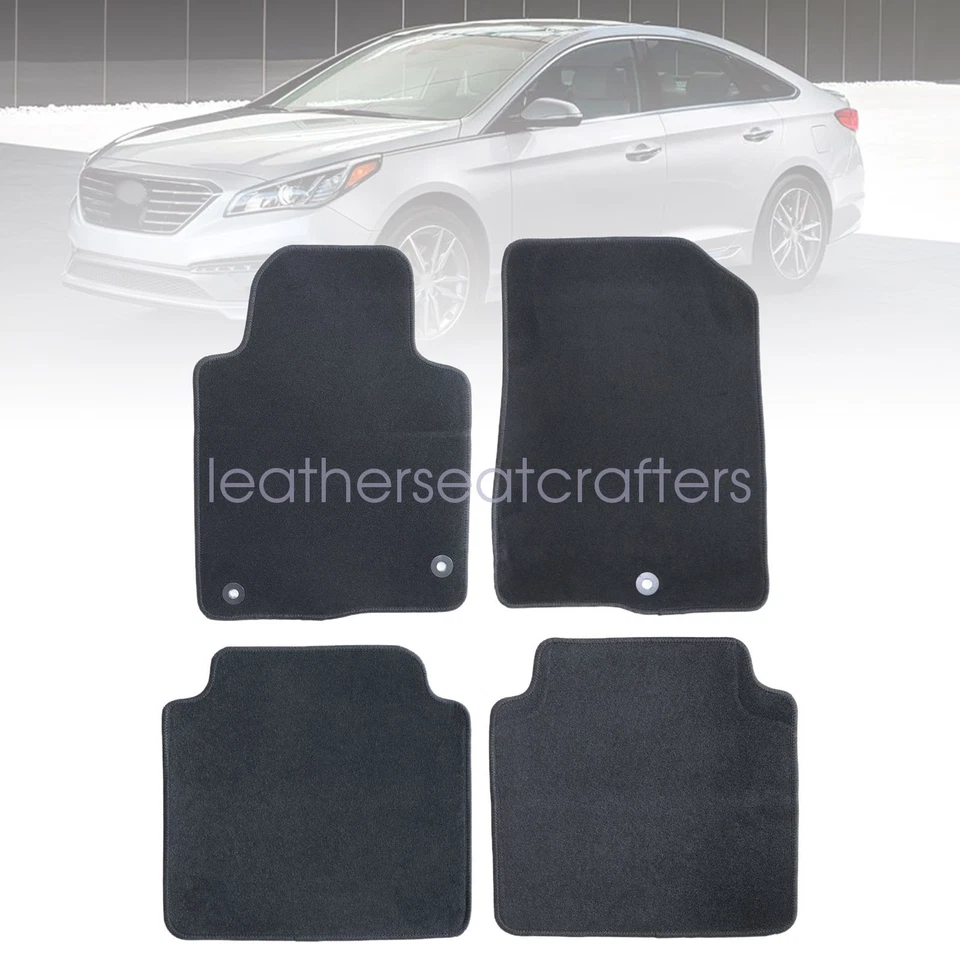 Alfombrillas de terciopelo impermeables negras para Hyundai Sonata 2015 2016 2017 2018 Foto 2 de 4