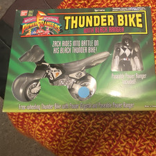 Bandai Mighty Morphin Power Rangers Thunder Bike Vehicle Playset Black Ranger
