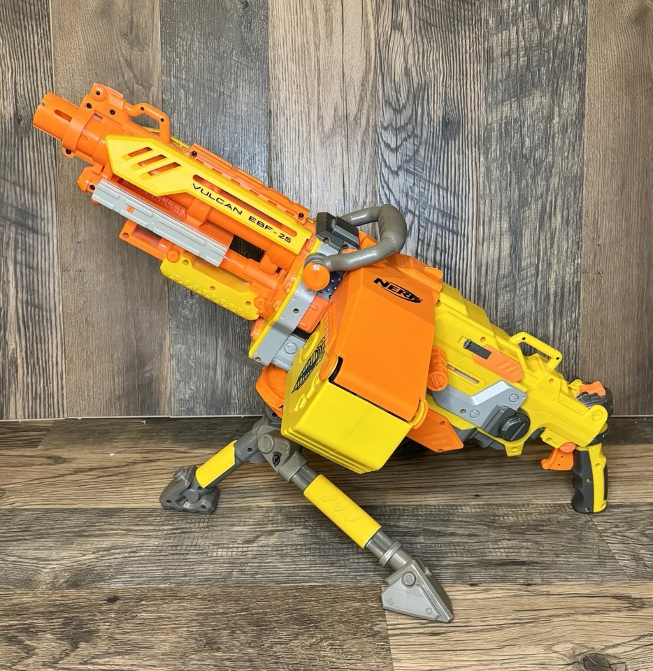 NERF N-Strike Vulcan EBF-25 Gun Blaster w/Tripod Excellent Condition SEE VIDEO! - Image 2 of 4