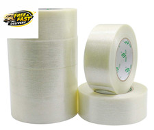 6PACK Reinforced Packing Tape, 5.5Mil 2Inx 60Yds, Heavy Duty Fiber Strapping