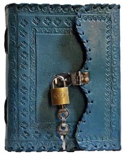 TUZECH Leather Journal for Men  Women Unlined Diary with Lock Brown