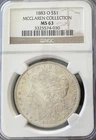 NGC 1883 O Morgan Silver Dollar S$1, MS63, McClaren Collection