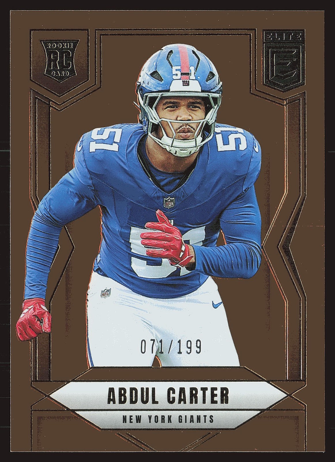 2025 Donruss Elite #111 Abdul Carter Orange #/199 SN,RC