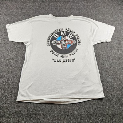 Vintage BMW T-shirt 80s Logo Hanes 50/50 German Size XL RARE Made In USA