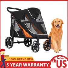 One-Hand Fold Large Dog Stroller ,All Terrain Pet Wagon Cart Dog  Cat Stroller