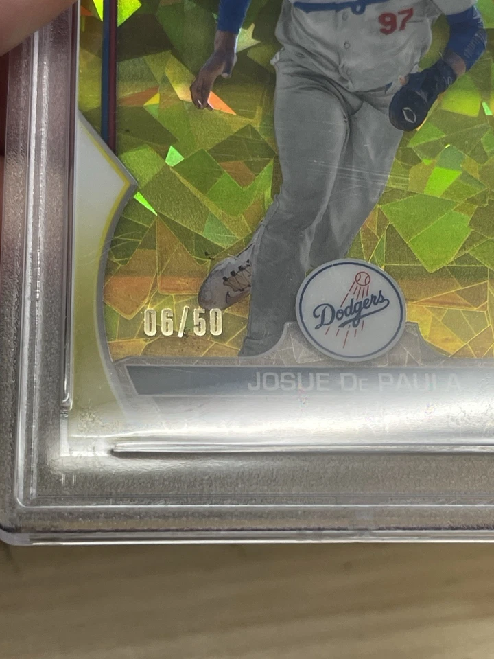 2023 Bowman Chrome Sapphire Josue De Paula Image Variation Yellow /50 PSA 10 SP - Image 3 of 3