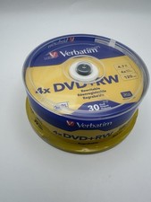 Sealed 30 Verbatim Blank 4X DVD RW Logo Branded 4.7GB Rewritable DVD Disc