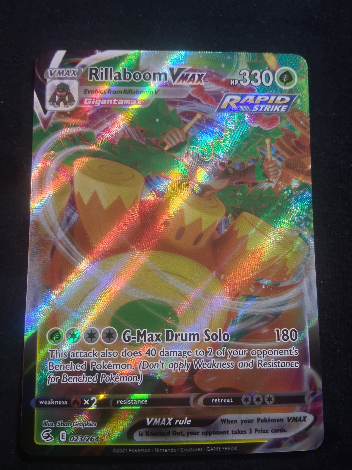 Rillaboom VMAX 023/264 Swsh08: Fusion Strike Holo