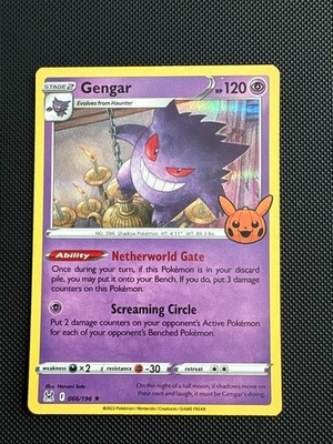 Gengar (2022 Copyright Date) 066/196 Trick or Trade 2023 Holo