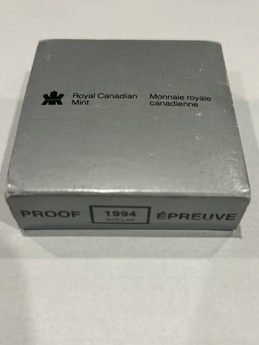 1994 Royal Canadian Mint, RCMP Dog Team Silver Proof Dollar, w/ Case & COA