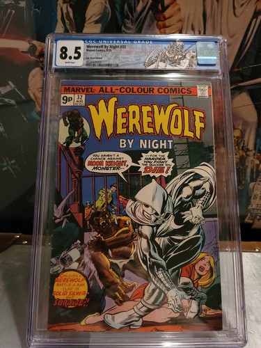 WEREWOLF BY NIGHT #32 CGC 8.5 WHITE PAGES / ORIGIN 1ST APP OF MOON KNIGHT