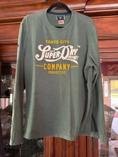 SuperDry long-sleeve t-shirt Men "Tokyo City" Green - 2XL Relaxed Fit