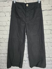 Maeve The Colette Pants Womens 28 Black Wide Leg High Rise Cropped Sailor Chino
