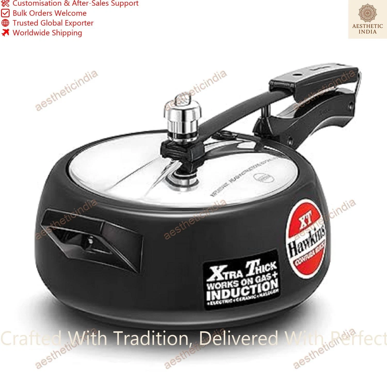 Hawkins Pressure Cooker Contura Hard Anodized for Induction, 3.5 L (Black)