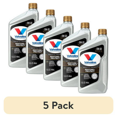 (5 pack) Valvoline Restore & Protect Full Synthetic 0W-20 Motor Oil 1 QT