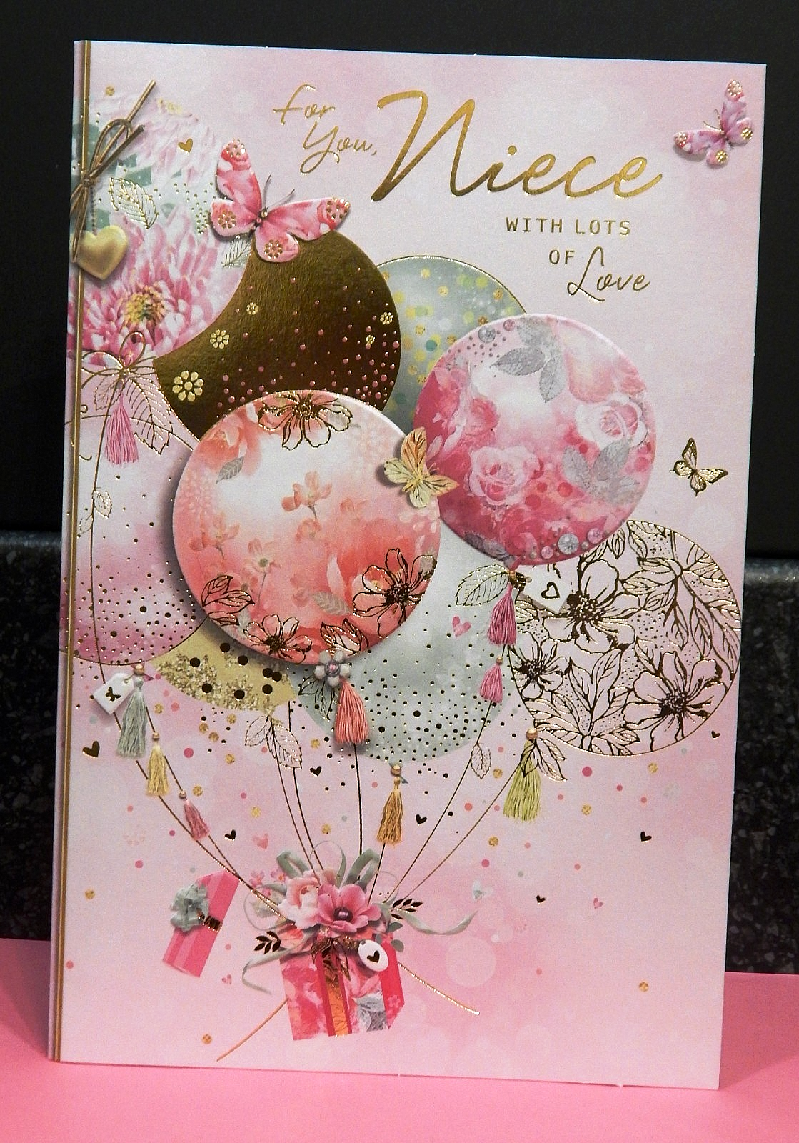 Niece Birthday Card, With Lots Of Love Niece Birthday Card, Lovely Verse.  9""x6""