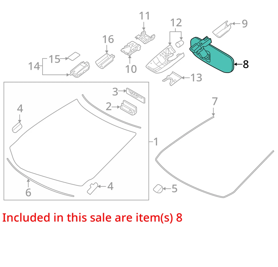 Espejo retrovisor sin navegación compatible con 16-22 LEXUS RX350 6522683 Foto 3 de 4