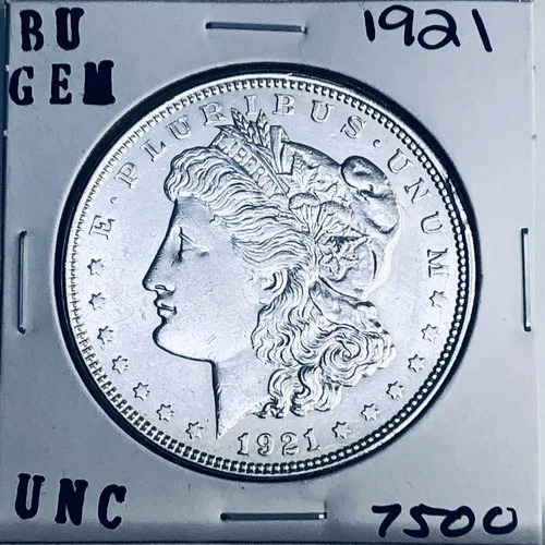 1921 BU GEM MORGAN SILVER DOLLAR UNC MS+++ U.S. MINT RARE COIN 7500