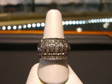 NEW MEN'S DIAMOND HAND MADE 1.50 CARAT WHITE GOLD RING 14 KARAT BAGUETTE WOW 