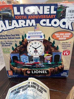 Vintage Lionel 100th Anniversary Talking & Sounds Train Tunnel Town Alarm Clock