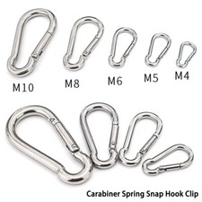 M4 M5 M6 M8 M10 304 Stainless Steel Heavy Duty Carabiner Spring Snap Hook Clip