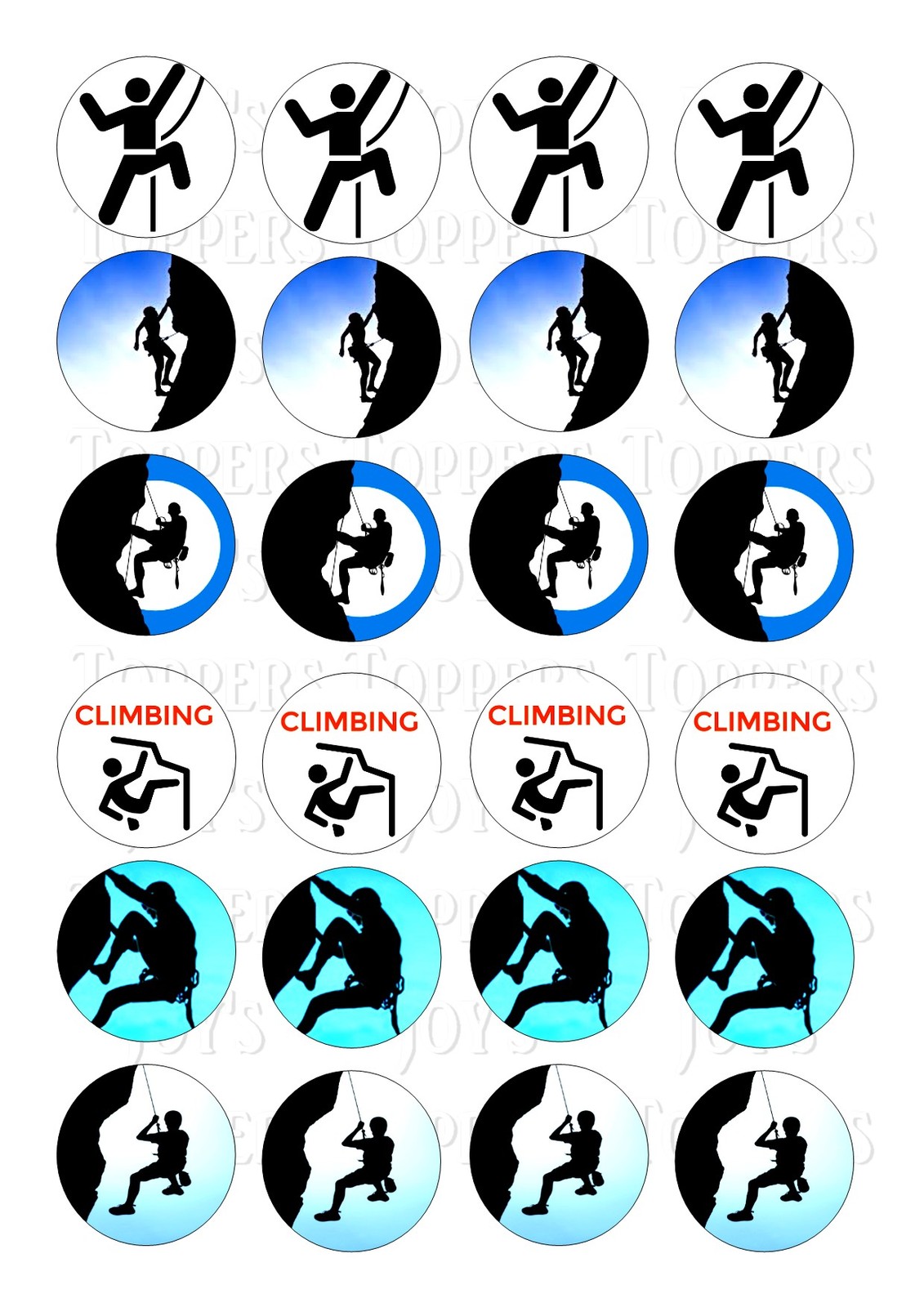 24 CLIMBING WAFER RICE PAPER EDIBLE FAIRY/CUPCAKE TOPPERS