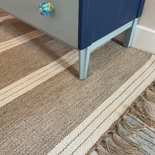Rug Natural Rugs Jute Chunky Stripe Soft Mat Beige Fringe Small Large Long Mats