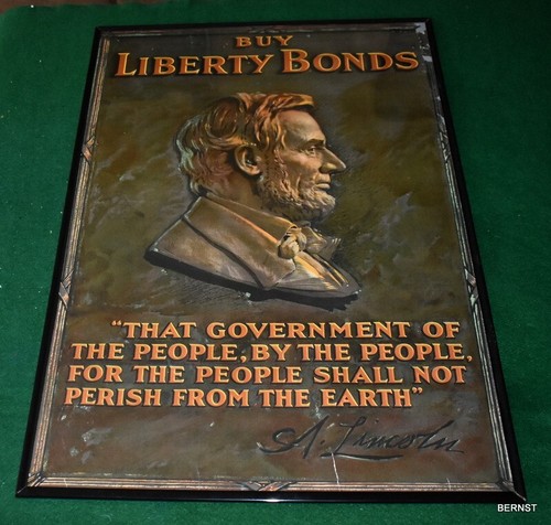 VINTAGE BOY SCOUT - ORIGINAL 1918 WWI THIRD LIBERTY LOAN LITHO POSTER - 20x30"