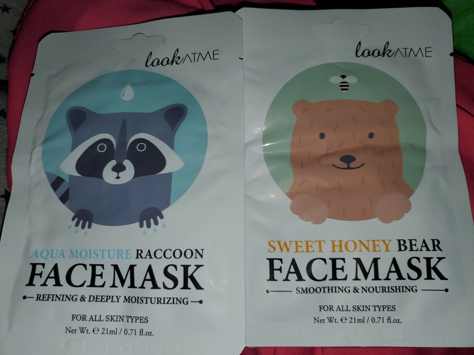 Lot Of 2 LookATME Look Very popular At Me Sale special price 1Aq Honey smoothing 1 Masks- Bear