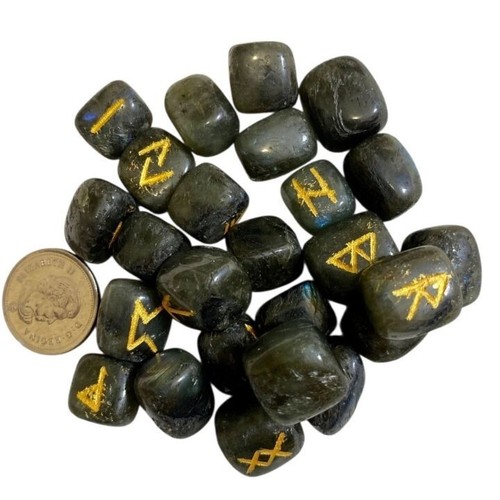 Labradorite Rune Stone Set - Labradorite Rune stone - Elder Futhark Runes Set - Picture 2 of 6