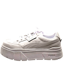 Puma Mayze Stack Leather Platform Lace Up Women's White Triple Stack sz11W