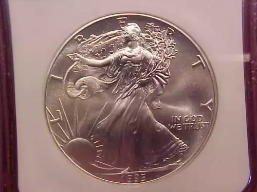 1995 SILVER EAGLE - 20TH ANNIVERSARY COLLECTION - NGC MS 69 - SEE PICS! -(G1455)