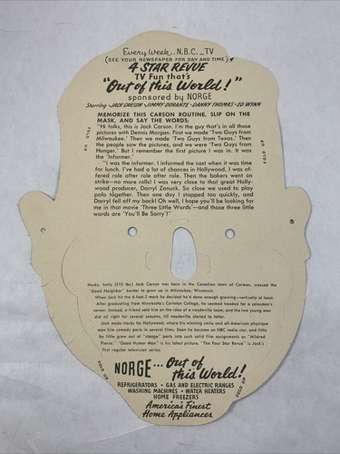 Vintage NBC Norge TV Comic Masks Danny Thomas Jimmy Durante Original Package - Picture 13 of 15