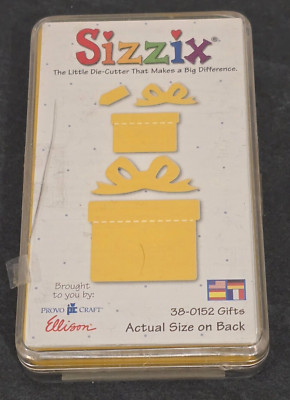 Sizzix Bigz Mini Die Gifts 38-0152 Cuts Card Paper Felt Discontinued Rare