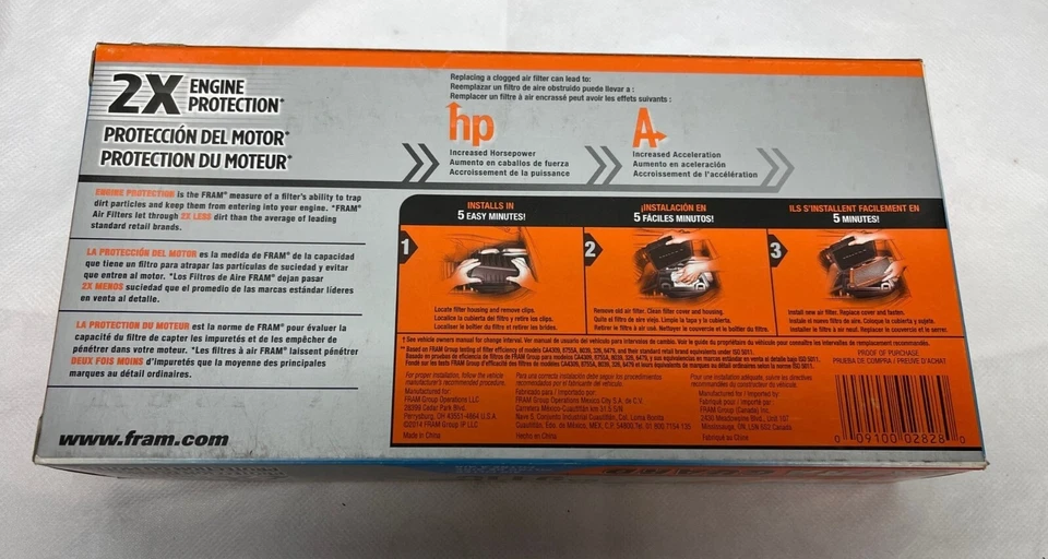 Filtro de aire Fram Extra Guard CA9115 nuevo Foto 3 de 3