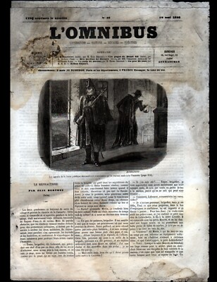 JOURNAL ''L'OMNIBUS'' No. 40 in 1856 Historical Anecdote King Henry III & REBUS
