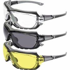 3 Global Vision Octane  Motorcycle Glasses Octane Gray with Clear Smoke &