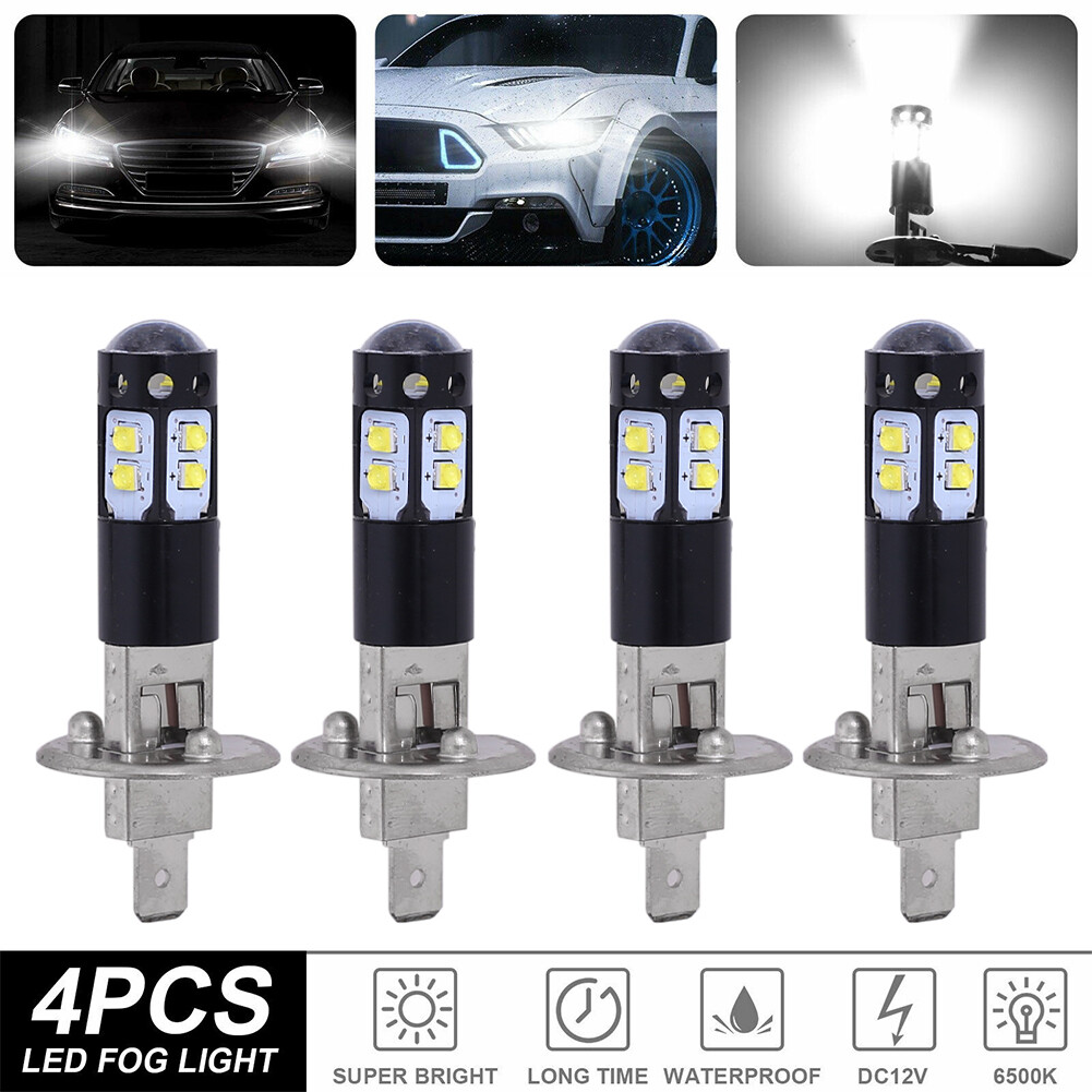 4pcs Car Headlight H1 LED Headlamp 6500K White Fog Light DRL Bulb Auto Lamp
