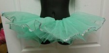 4 LAYER Graduated ORGANDY TUTU SILVER SEQUIN Pistachio Green child sizes