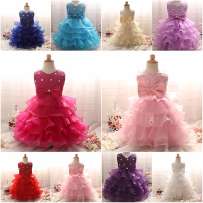 Neue atemberaubende Prinzessin Blumenmädchen Hochzeit Baby Mädchen Kleid Party Kinder Kleidung