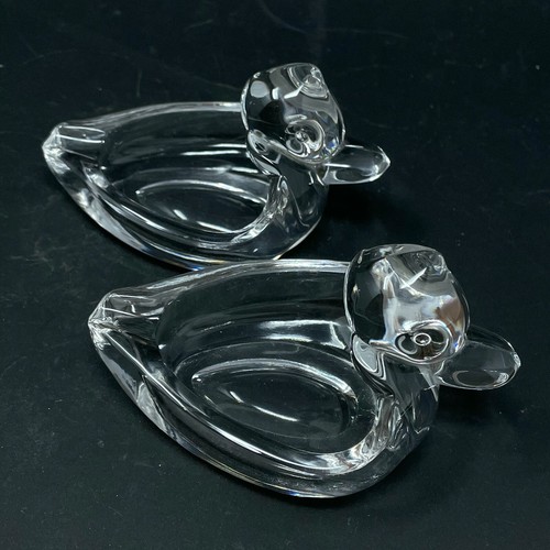 Duncan Miller Klarglas Ente Aschenbecher Schale Kerzenhalter Set x2 - Vintage - Bild 2 von 10