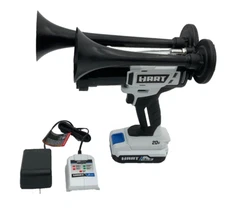 For Hart 20V Drill Train Truck Horn Dual Black Air Trumpets w/Battery +Charger