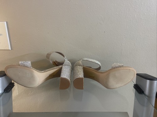 Jeffrey Campbell Lindsay champagne Nude suede Embellished Sandals Size 9 - Picture 10 of 11