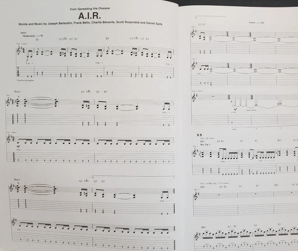 Anthrax The Best Of Guitar Tab Sheet Music Song Book Recorded Version - Image 3 of 4