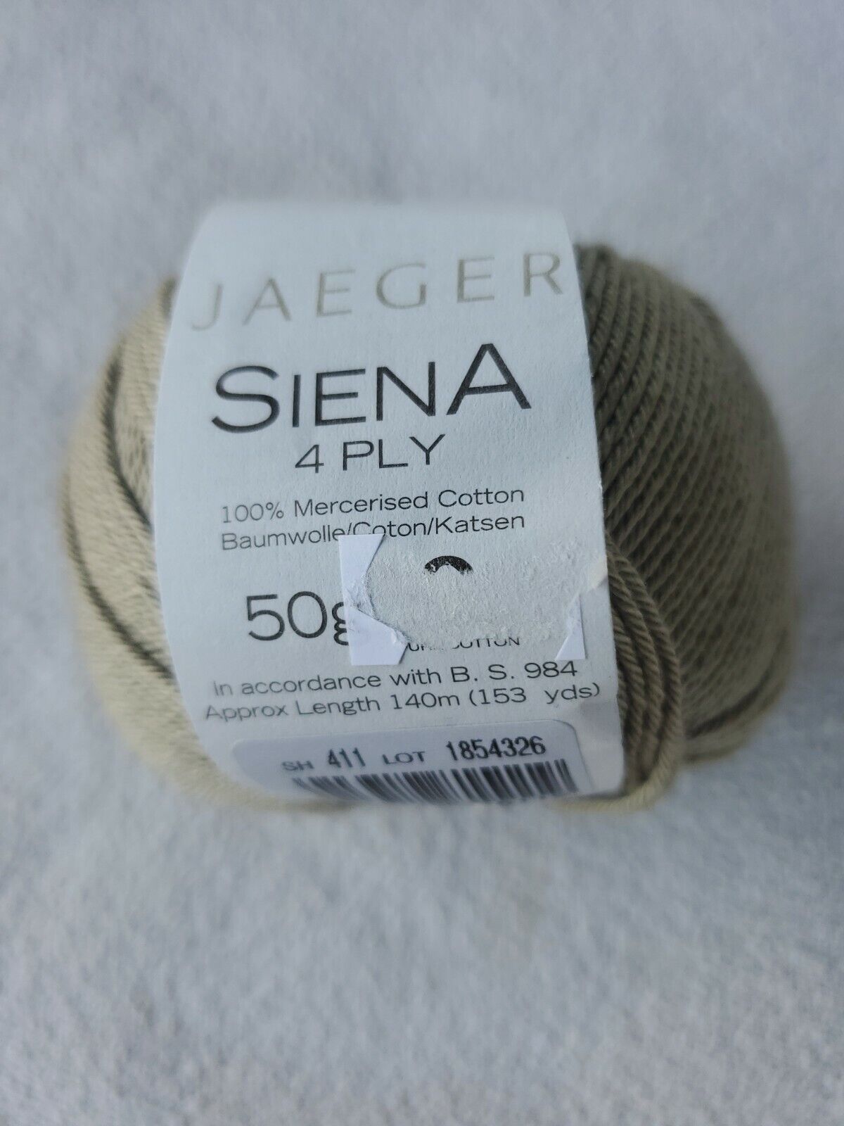 Jaeger Siena 4 Ply Yarn 100% Mercerised Cotton Color 411