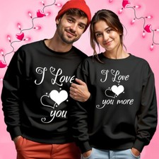 Couples Valentines Day Outfit Ideas Love You More Matching Sweatshirt Jumper #VD