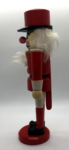 Christmas Wooden Nutcracker Hand Painted Soldier Figure Beard Red Uniform 9.5 in - Picture 6 of 12