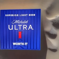 New Rubber Michelob Ultra Bar Mat Rail Runner Pour Spill 12" x 12"