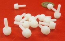 Slotted Nylon Thumb Screws: 6-32 x 1/2" Length, 11/32" Head Diameter, 100 Pcs